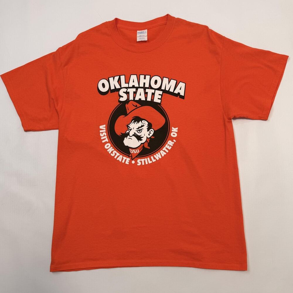 Oklahoma State Cowboys Shirt Mens Large Orange NCAA Football Port & Company Tee